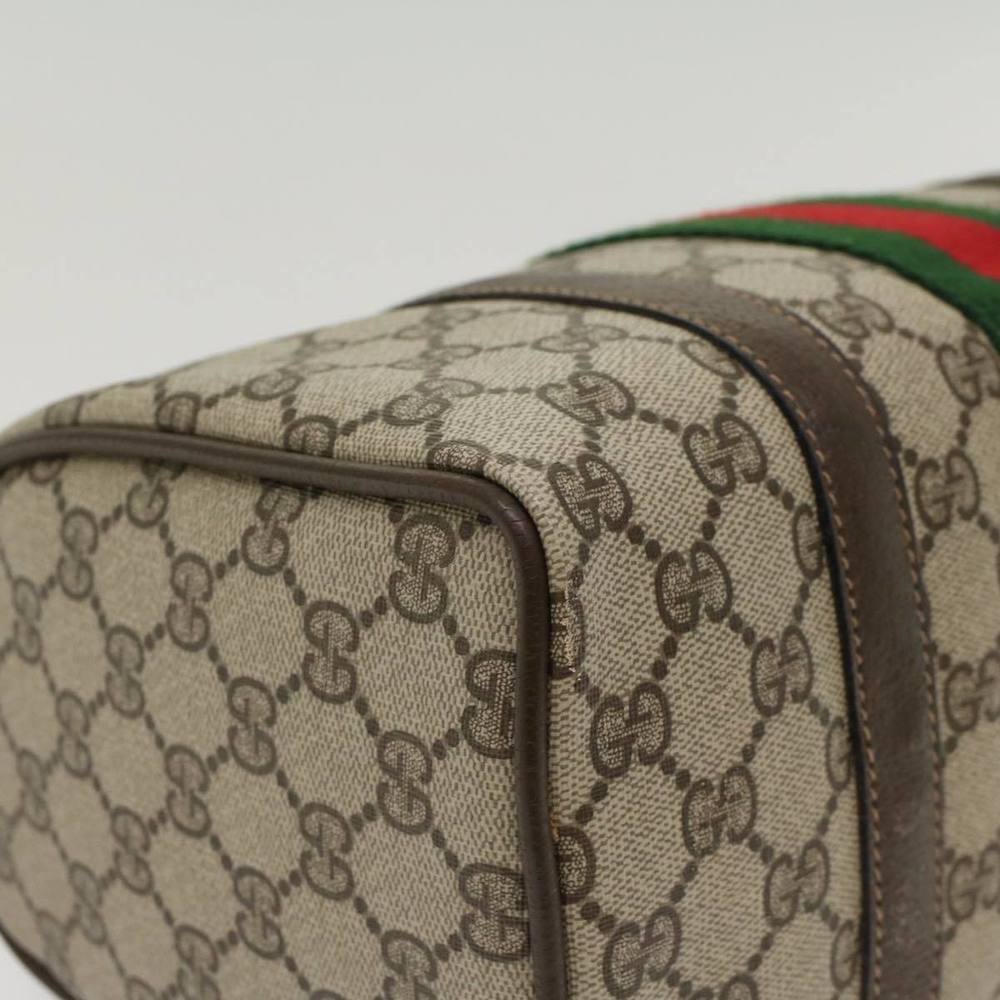 GUCCI GG Canvas Web Sherry Line Boston Bag Beige Red 3902006 Auth bs7253 - Picture 11 of 16